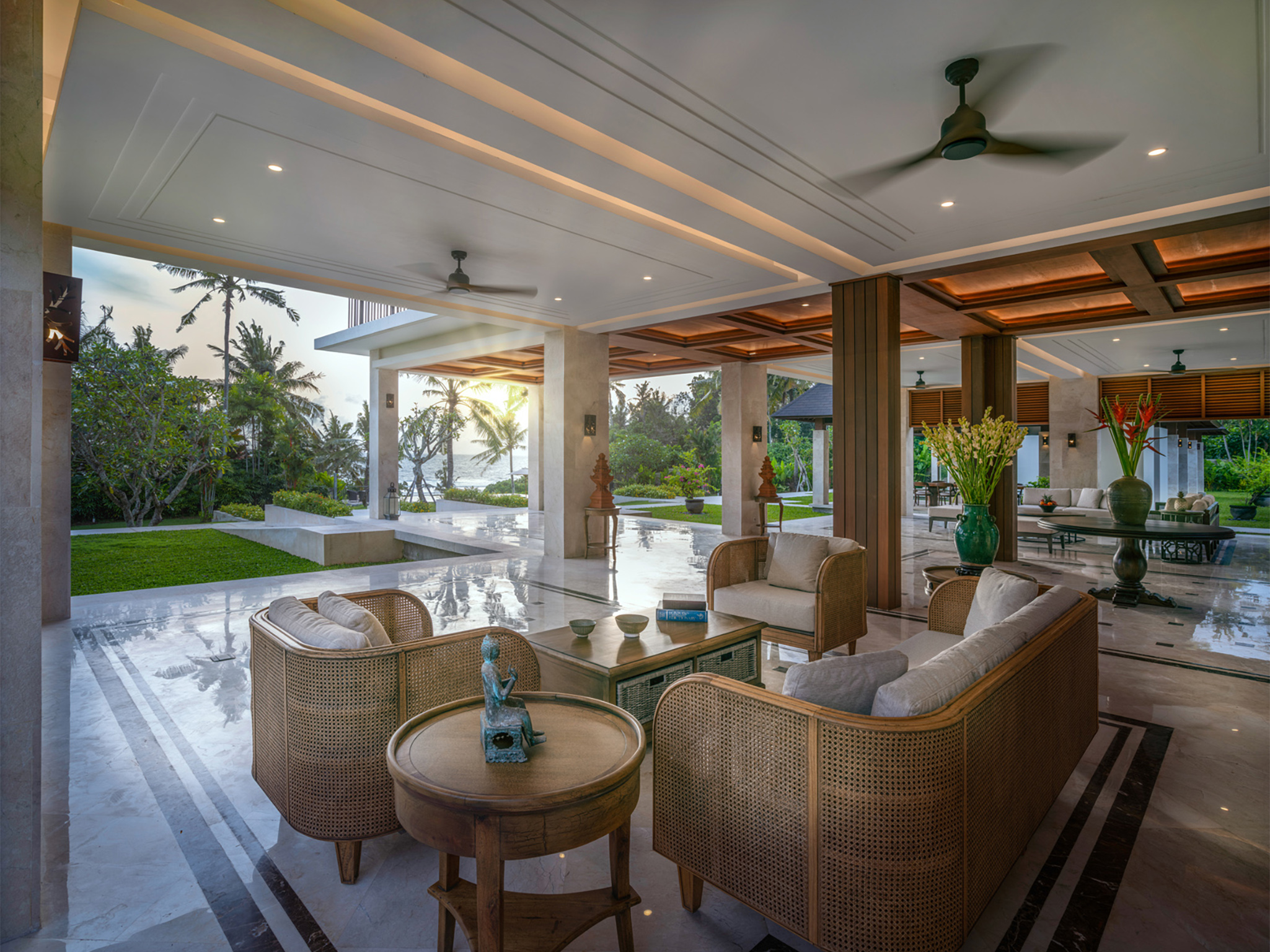 Villa Kailasha - View of pool and sunset from living room - Villa Kailasha, Tabanan, Bali